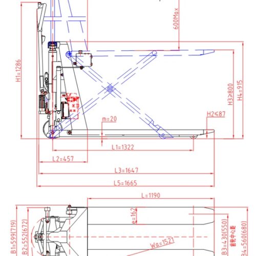 Electric High Lift Pallet Truck Single Cylinder Type with Sensor - DGB1B-Y