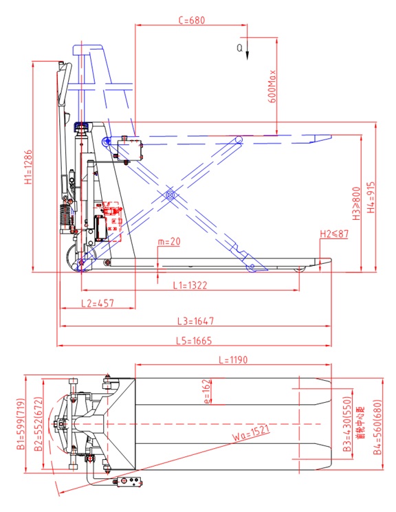 Electric High Lift Pallet Truck Single Cylinder Type with Sensor - DGB1B-Y
