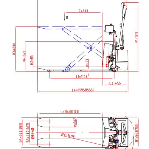 Electric High Lift Pallet Truck Double Cylinders Type with Sensor - DGB1-Y