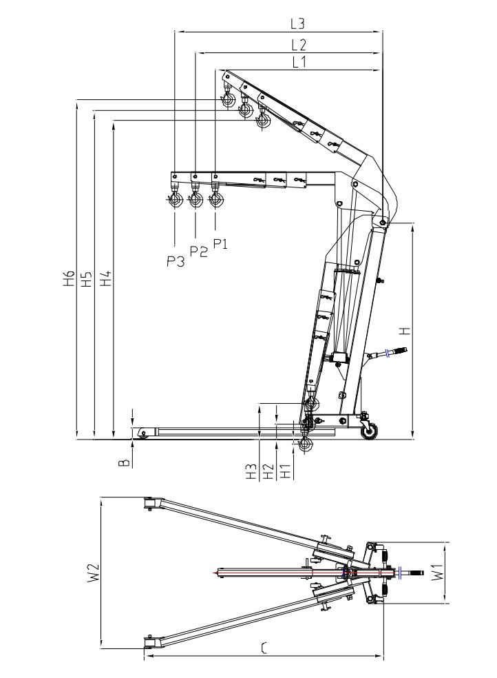 Foldable Chassis Workshop Crane - SC series