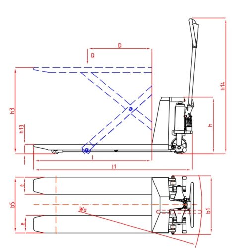 Manual Scissors Lifter with Double Cylinders - HLT1A