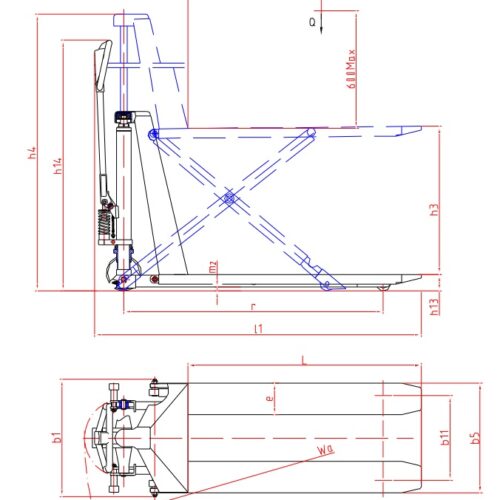 Manual Scissors Lifter with Single Cylinder - HLT1B