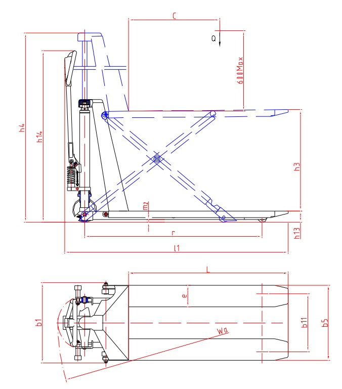 Manual Scissors Lifter with Single Cylinder - HLT1B