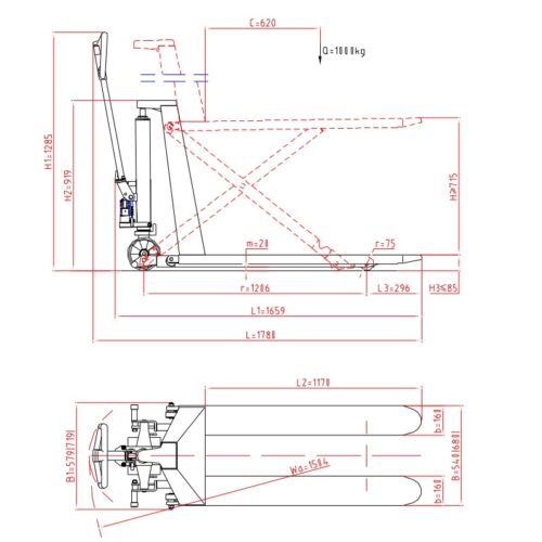 Manual Scissors Lifter with Single Cylinder - HLT1CM